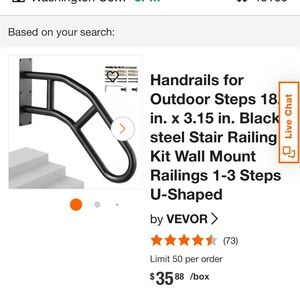 Black Steel Handrails for Outdoor Steps